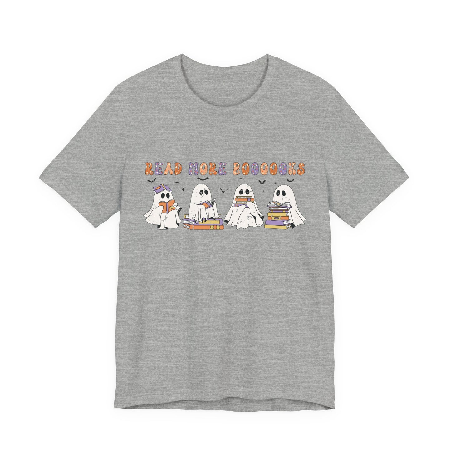 Cute Reading Ghosts Tee, Unisex Jersey Short Sleeve Tee, Halloween Costume, Book Lover Gift, Cozy Casual Wear, Spooky Book Shirt