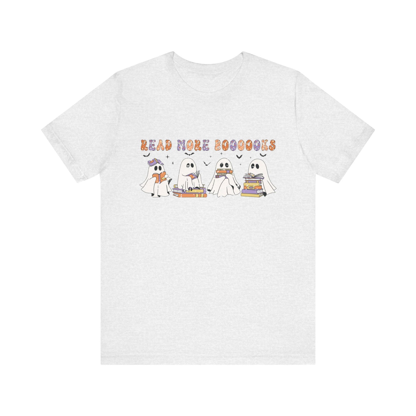 Cute Reading Ghosts Tee, Unisex Jersey Short Sleeve Tee, Halloween Costume, Book Lover Gift, Cozy Casual Wear, Spooky Book Shirt