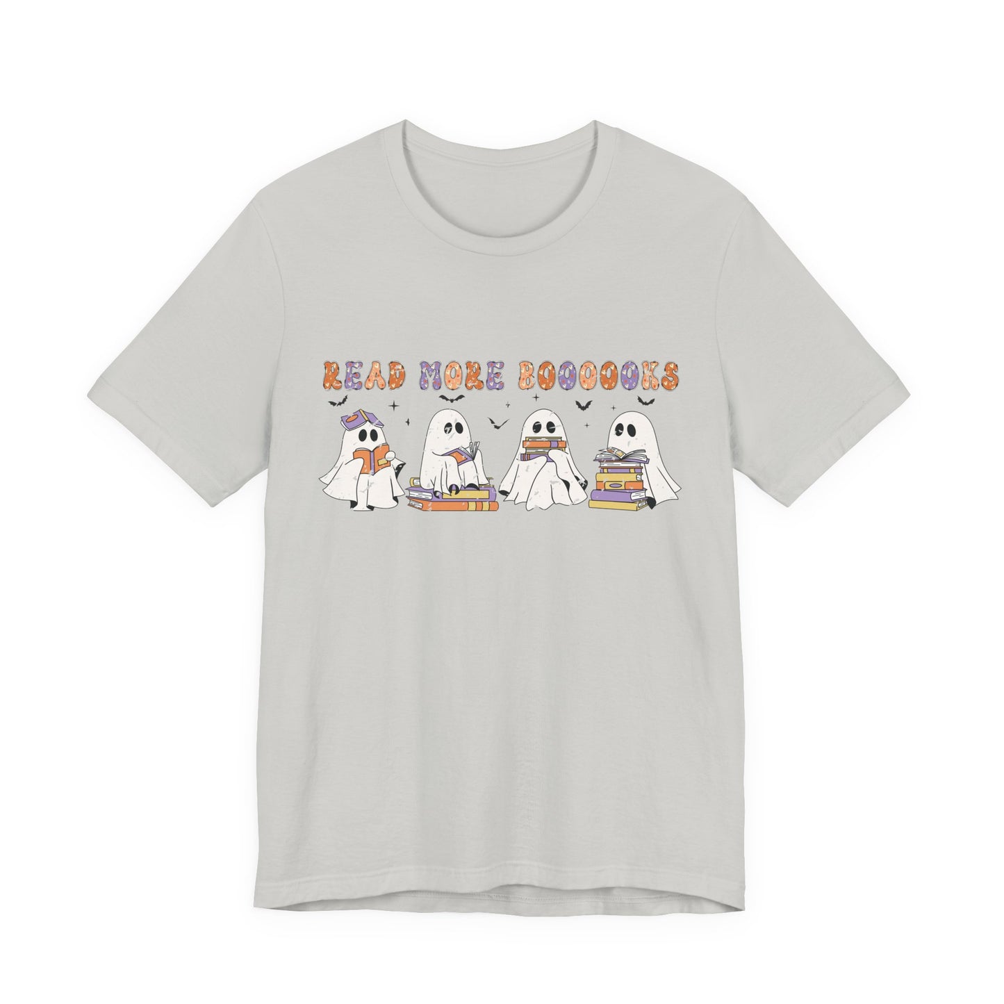 Cute Reading Ghosts Tee, Unisex Jersey Short Sleeve Tee, Halloween Costume, Book Lover Gift, Cozy Casual Wear, Spooky Book Shirt