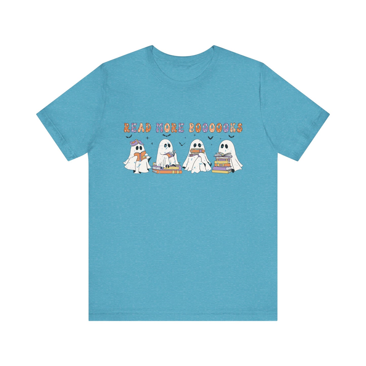 Cute Reading Ghosts Tee, Unisex Jersey Short Sleeve Tee, Halloween Costume, Book Lover Gift, Cozy Casual Wear, Spooky Book Shirt