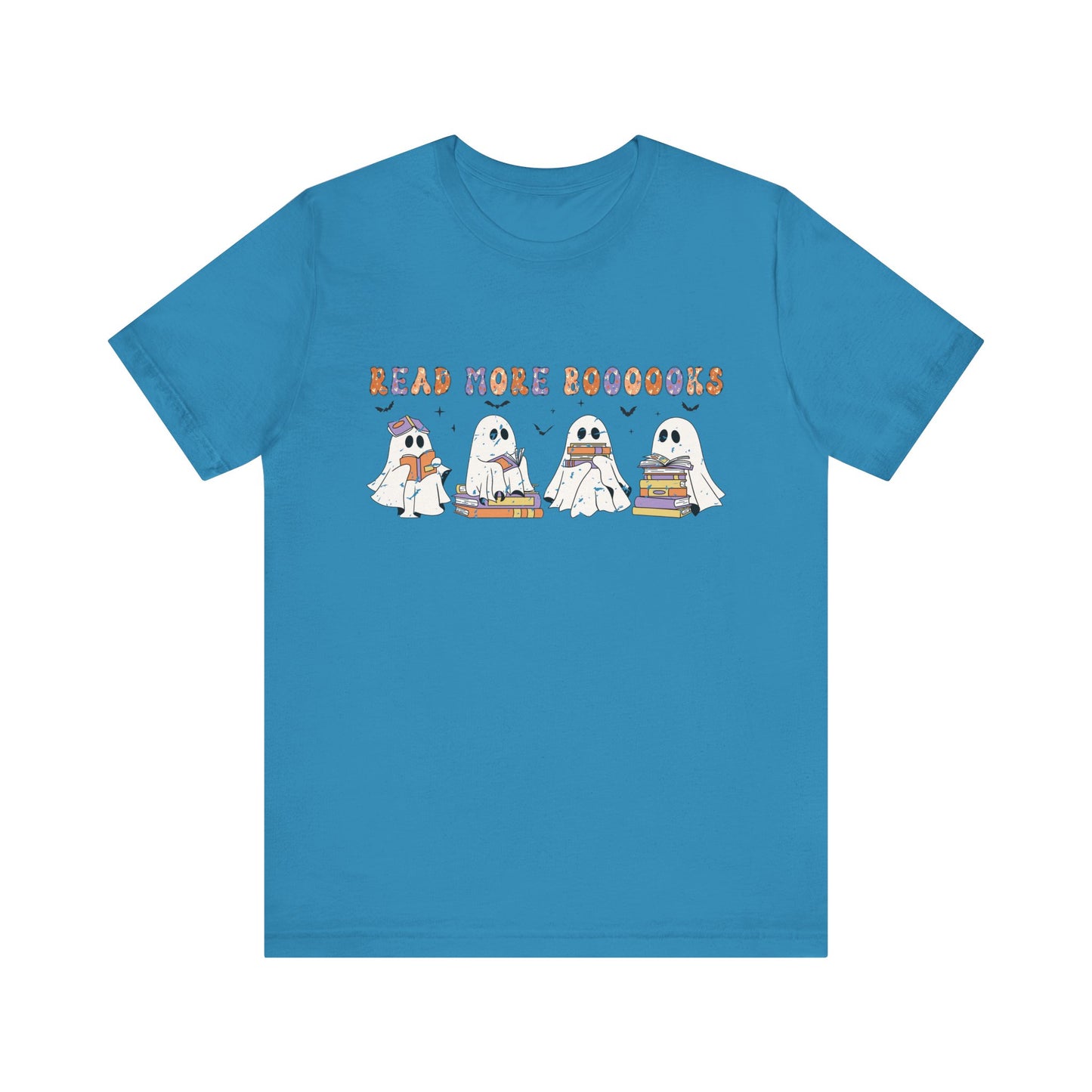 Cute Reading Ghosts Tee, Unisex Jersey Short Sleeve Tee, Halloween Costume, Book Lover Gift, Cozy Casual Wear, Spooky Book Shirt
