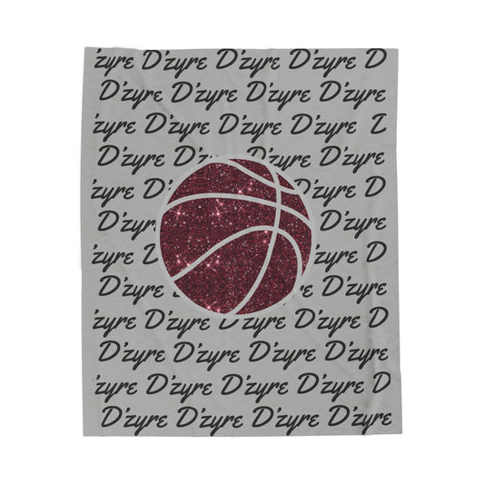 Basketball Name Pattern Velveteen Plush Blanket — Personalized D'zyre Design