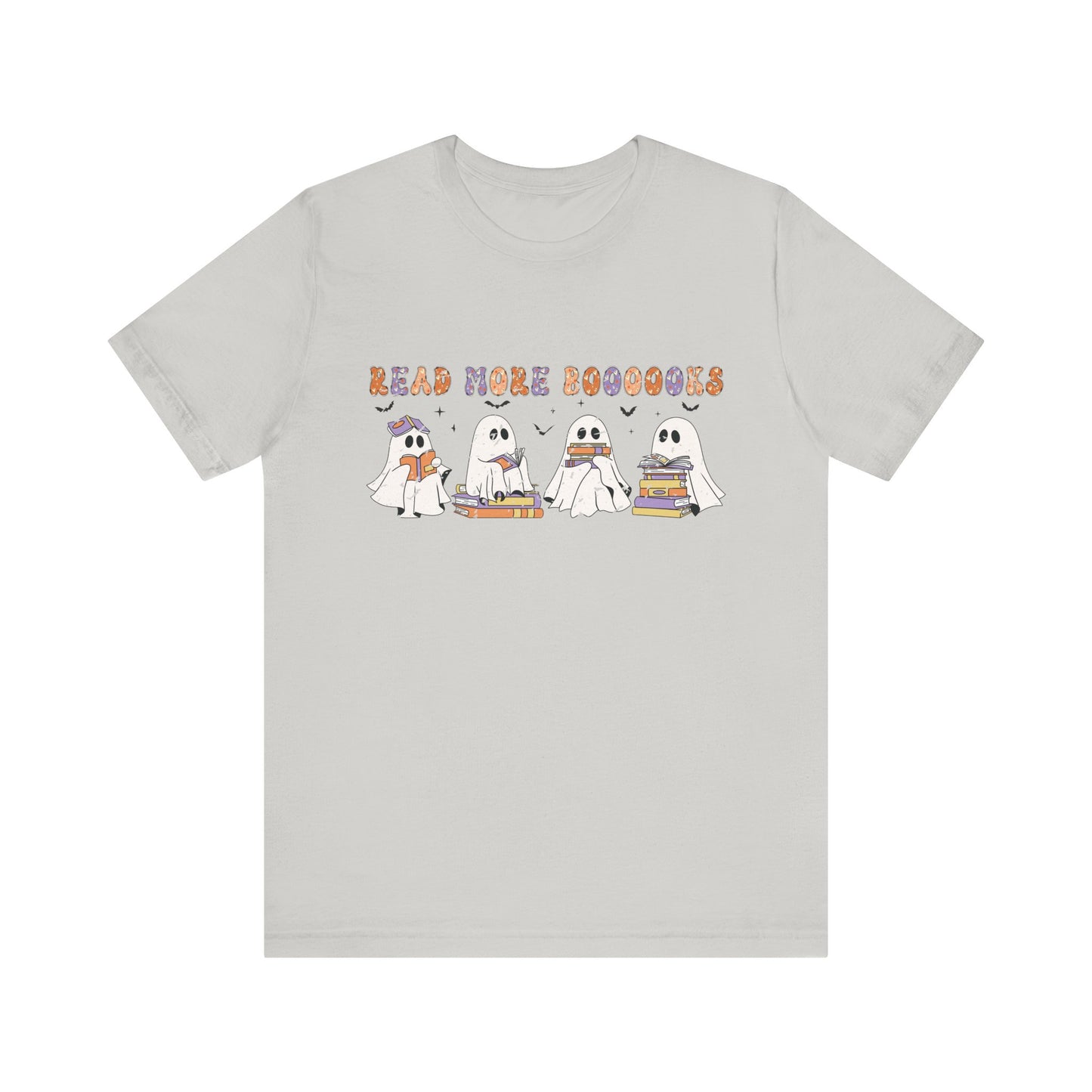 Cute Reading Ghosts Tee, Unisex Jersey Short Sleeve Tee, Halloween Costume, Book Lover Gift, Cozy Casual Wear, Spooky Book Shirt