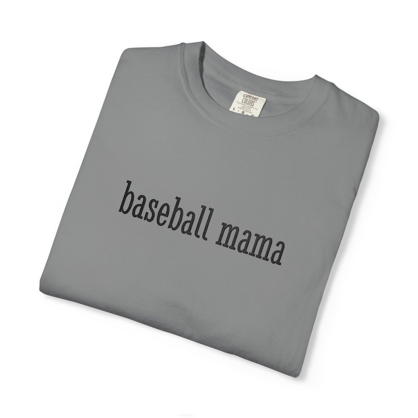 Baseball Mama Custom Name Embroidery T-Shirt - Baseball Mom Gift