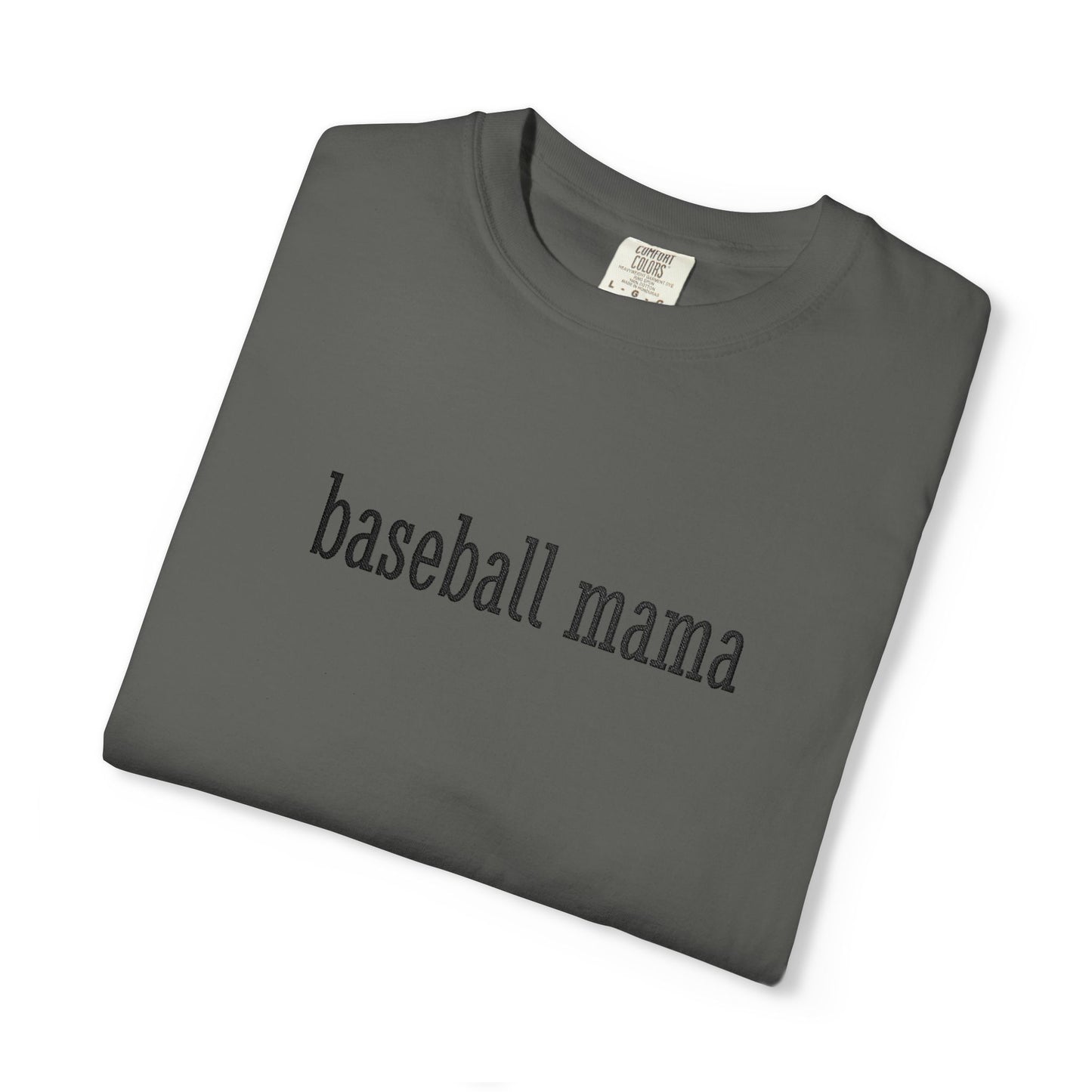 Baseball Mama Custom Name Embroidery T-Shirt - Baseball Mom Gift