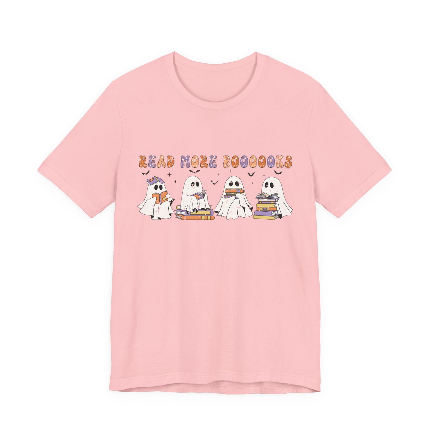 Cute Reading Ghosts Tee, Unisex Jersey Short Sleeve Tee, Halloween Costume, Book Lover Gift, Cozy Casual Wear, Spooky Book Shirt
