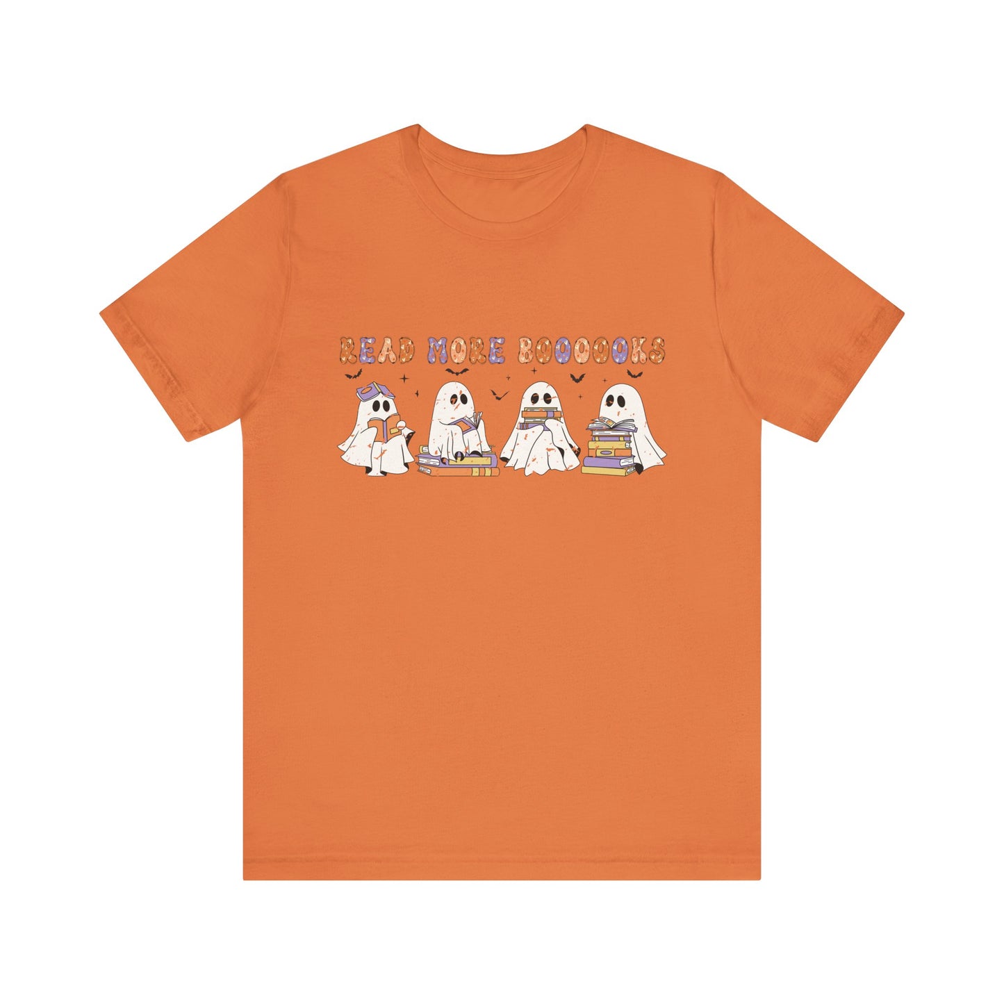 Cute Reading Ghosts Tee, Unisex Jersey Short Sleeve Tee, Halloween Costume, Book Lover Gift, Cozy Casual Wear, Spooky Book Shirt