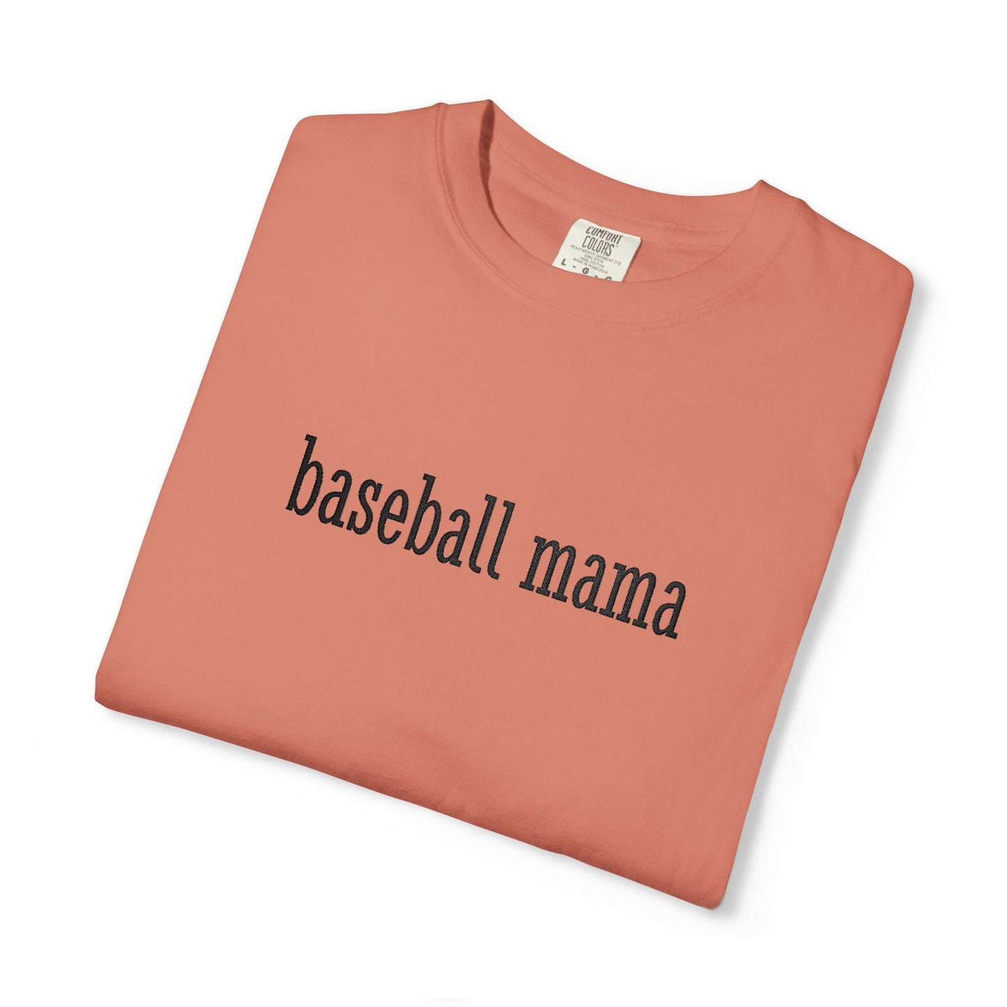 Baseball Mama Custom Name Embroidery T-Shirt - Baseball Mom Gift