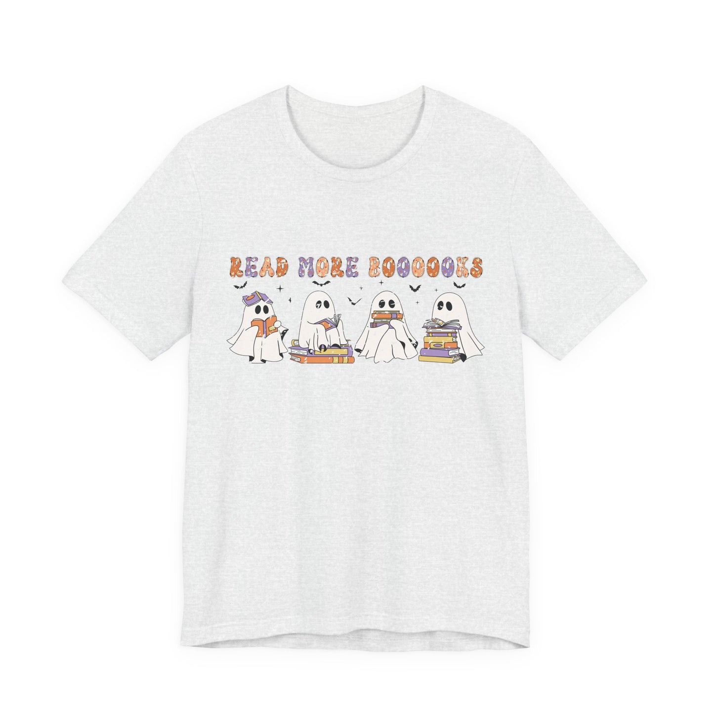 Cute Reading Ghosts Tee, Unisex Jersey Short Sleeve Tee, Halloween Costume, Book Lover Gift, Cozy Casual Wear, Spooky Book Shirt