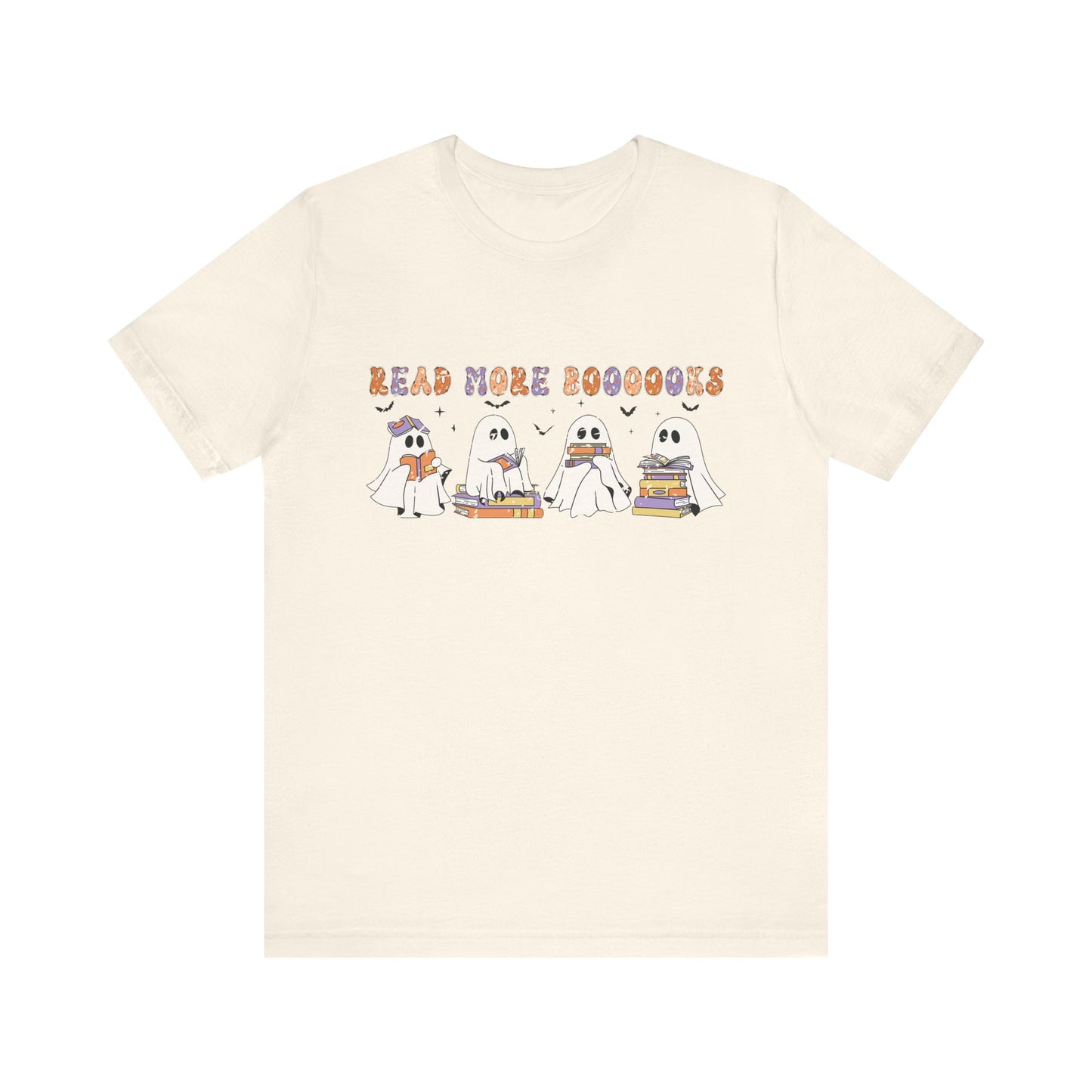 Cute Reading Ghosts Tee, Unisex Jersey Short Sleeve Tee, Halloween Costume, Book Lover Gift, Cozy Casual Wear, Spooky Book Shirt