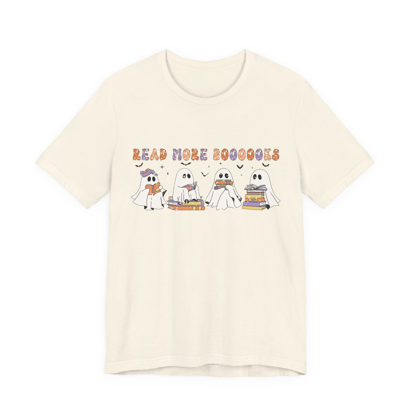 Cute Reading Ghosts Tee, Unisex Jersey Short Sleeve Tee, Halloween Costume, Book Lover Gift, Cozy Casual Wear, Spooky Book Shirt