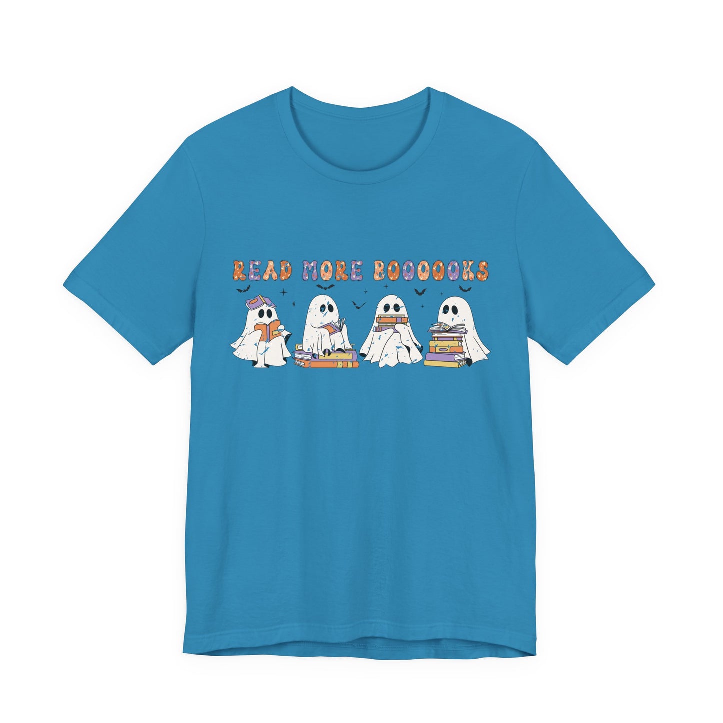 Cute Reading Ghosts Tee, Unisex Jersey Short Sleeve Tee, Halloween Costume, Book Lover Gift, Cozy Casual Wear, Spooky Book Shirt