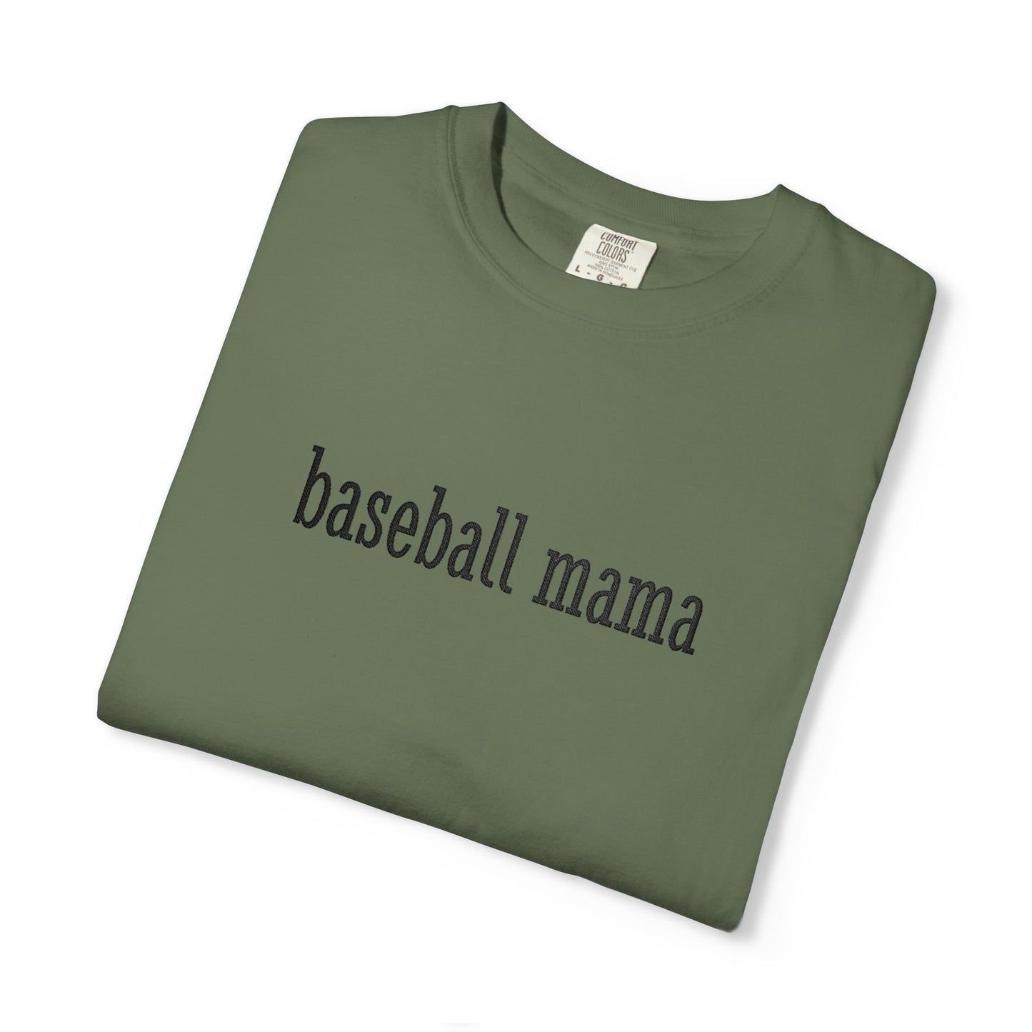 Baseball Mama Custom Name Embroidery T-Shirt - Baseball Mom Gift