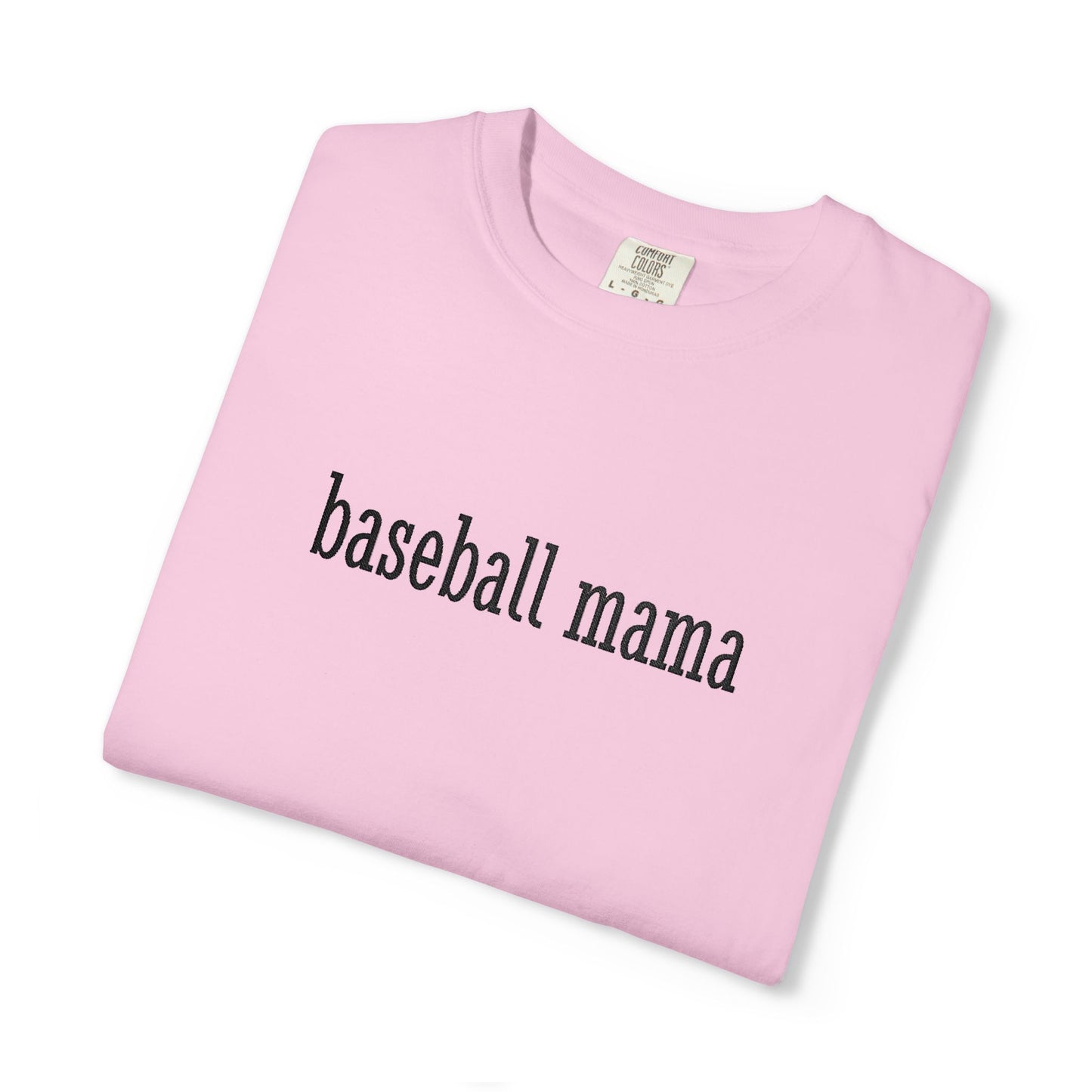 Baseball Mama Custom Name Embroidery T-Shirt - Baseball Mom Gift