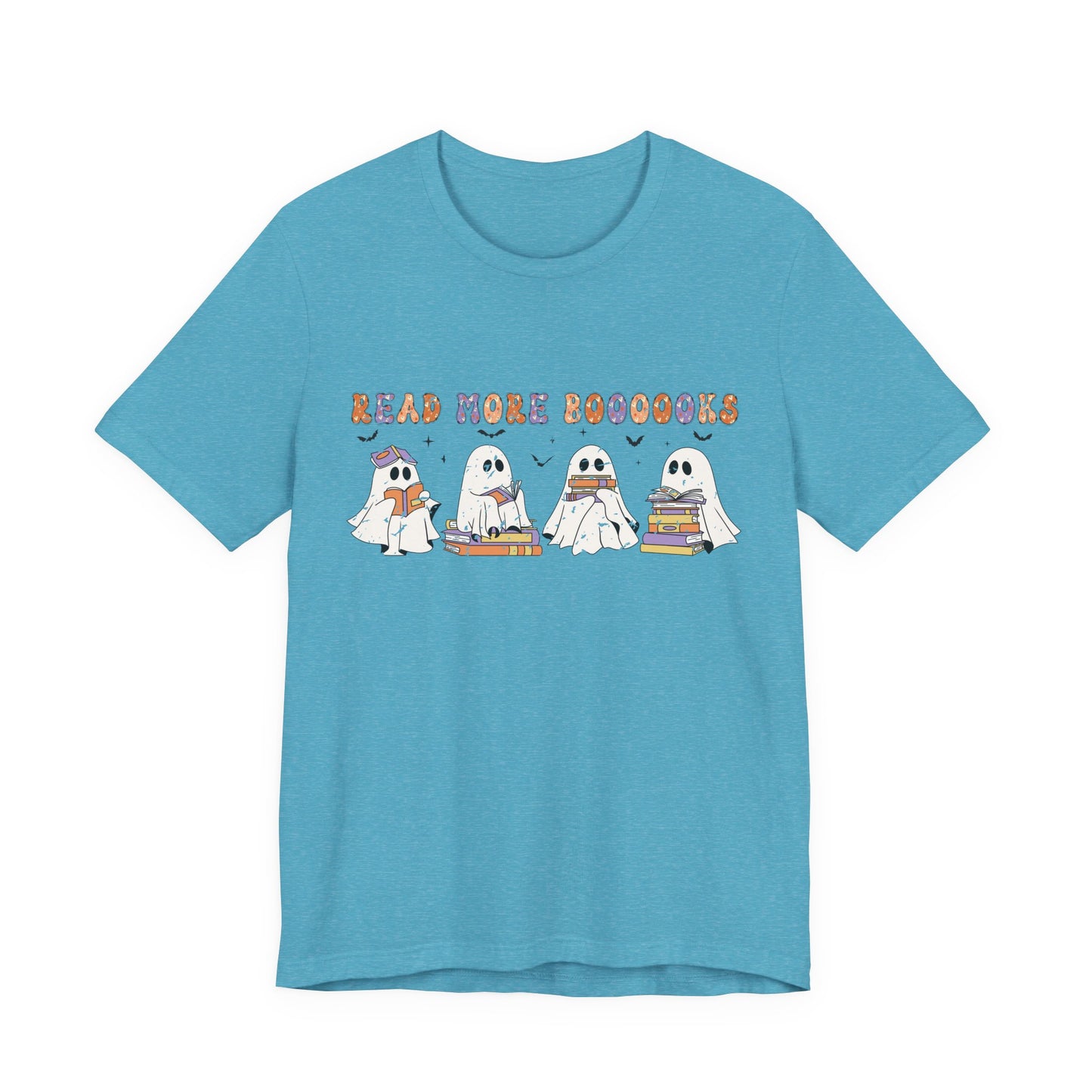 Cute Reading Ghosts Tee, Unisex Jersey Short Sleeve Tee, Halloween Costume, Book Lover Gift, Cozy Casual Wear, Spooky Book Shirt