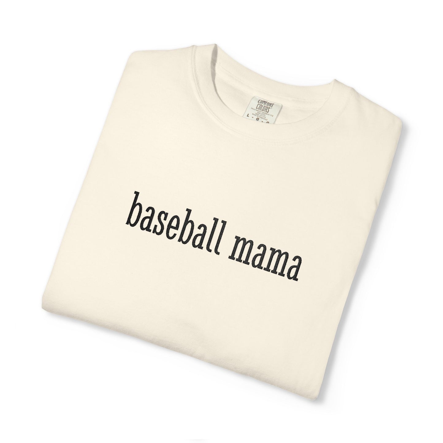 Baseball Mama Custom Name Embroidery T-Shirt - Baseball Mom Gift