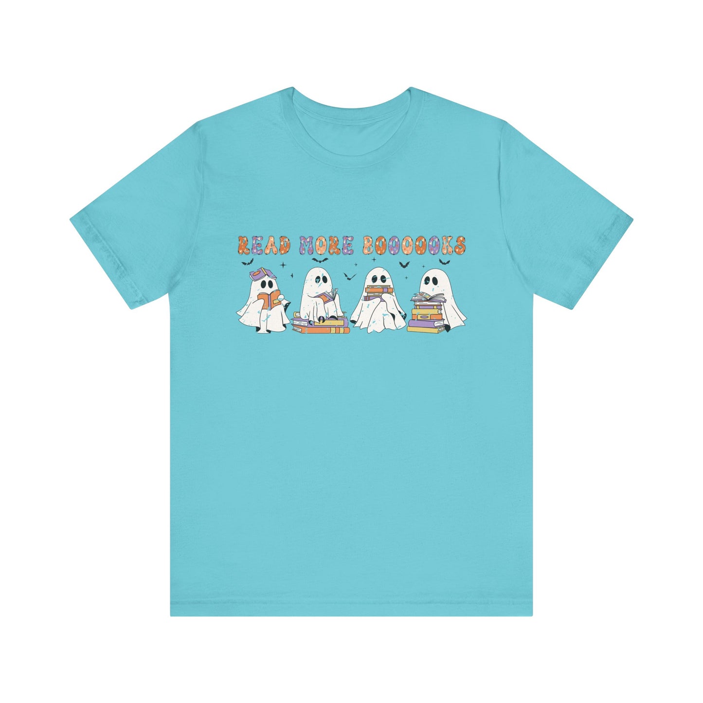 Cute Reading Ghosts Tee, Unisex Jersey Short Sleeve Tee, Halloween Costume, Book Lover Gift, Cozy Casual Wear, Spooky Book Shirt