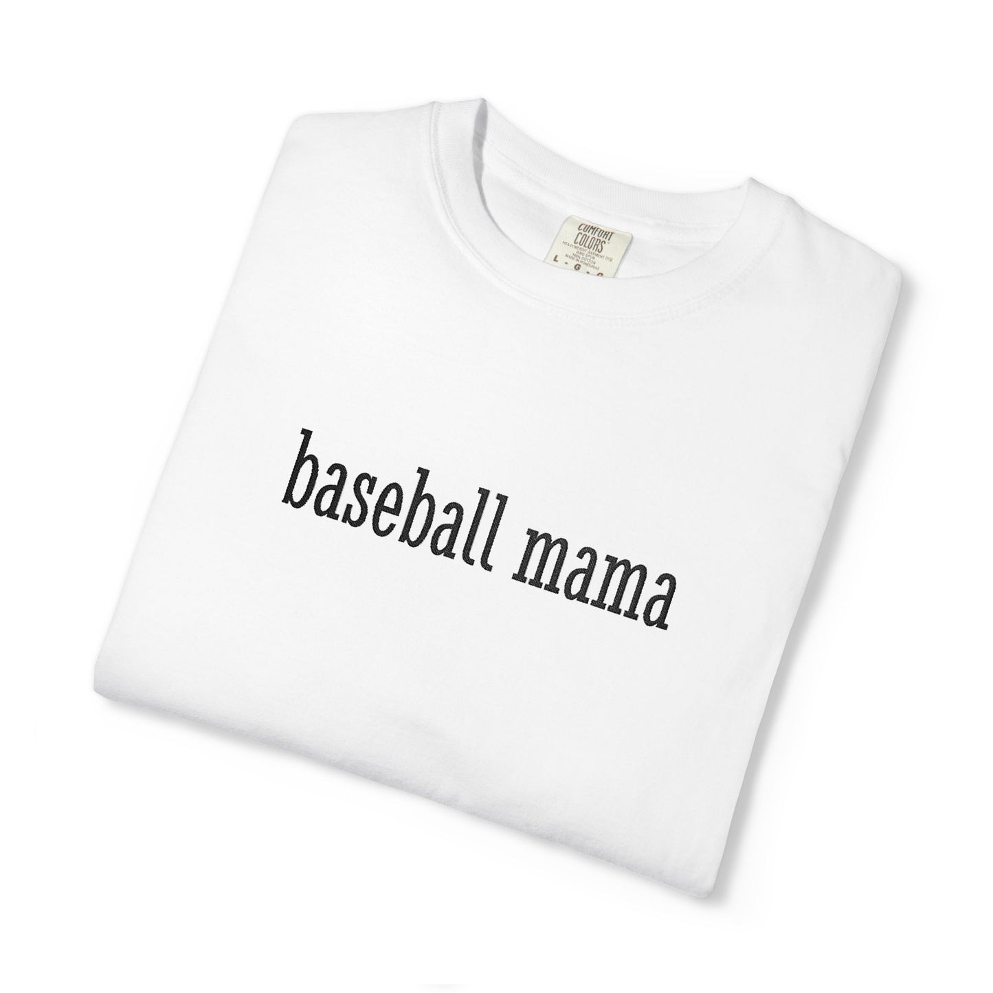 Baseball Mama Custom Name Embroidery T-Shirt - Baseball Mom Gift