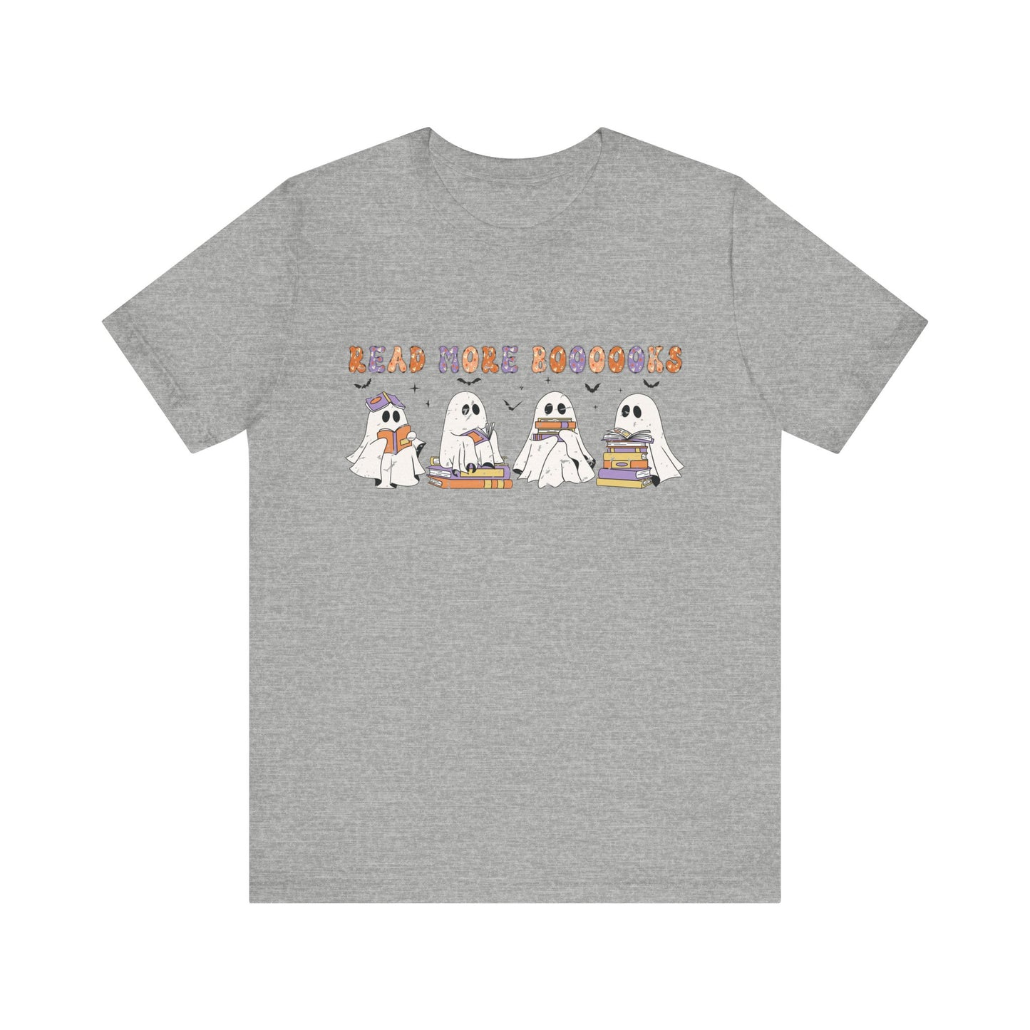 Cute Reading Ghosts Tee, Unisex Jersey Short Sleeve Tee, Halloween Costume, Book Lover Gift, Cozy Casual Wear, Spooky Book Shirt