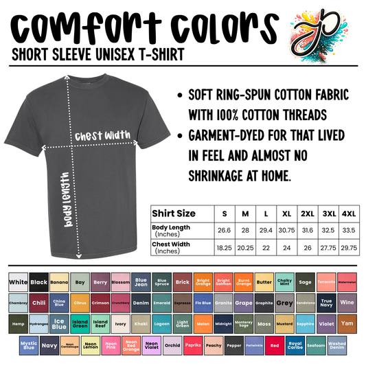 CCMS Jaguars Glitter Leopard J Comfort Colors Tee
