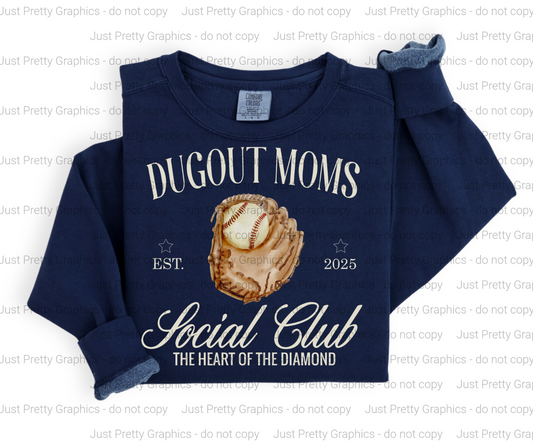 Dugout Moms Social Club Unisex Softstyle T-Shirt - Baseball DTF Comfort Colors Shirt