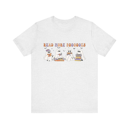 Cute Reading Ghosts Tee, Unisex Jersey Short Sleeve Tee, Halloween Costume, Book Lover Gift, Cozy Casual Wear, Spooky Book Shirt