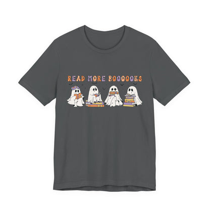 Cute Reading Ghosts Tee, Unisex Jersey Short Sleeve Tee, Halloween Costume, Book Lover Gift, Cozy Casual Wear, Spooky Book Shirt