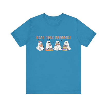 Cute Reading Ghosts Tee, Unisex Jersey Short Sleeve Tee, Halloween Costume, Book Lover Gift, Cozy Casual Wear, Spooky Book Shirt