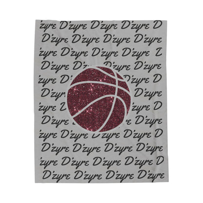 Basketball Name Pattern Velveteen Plush Blanket — Personalized D'zyre Design