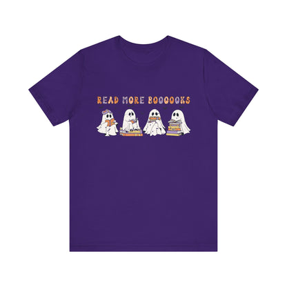 Cute Reading Ghosts Tee, Unisex Jersey Short Sleeve Tee, Halloween Costume, Book Lover Gift, Cozy Casual Wear, Spooky Book Shirt