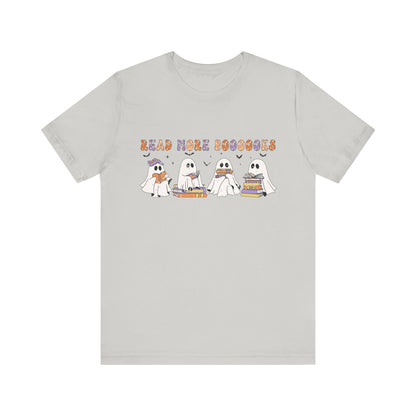 Cute Reading Ghosts Tee, Unisex Jersey Short Sleeve Tee, Halloween Costume, Book Lover Gift, Cozy Casual Wear, Spooky Book Shirt