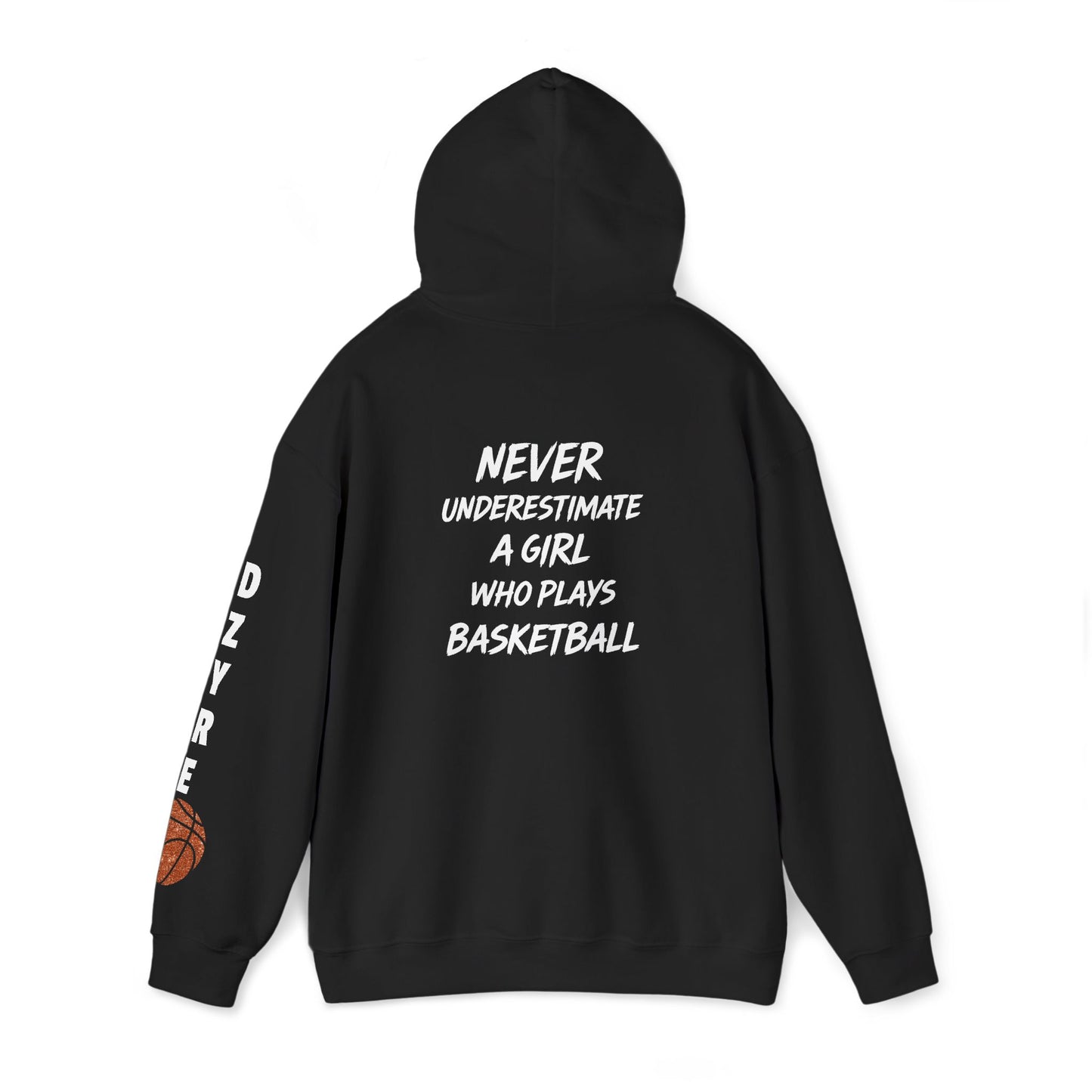 Basketball Sleeve Hoodie — Minimal Court Graphic Sweatshirt