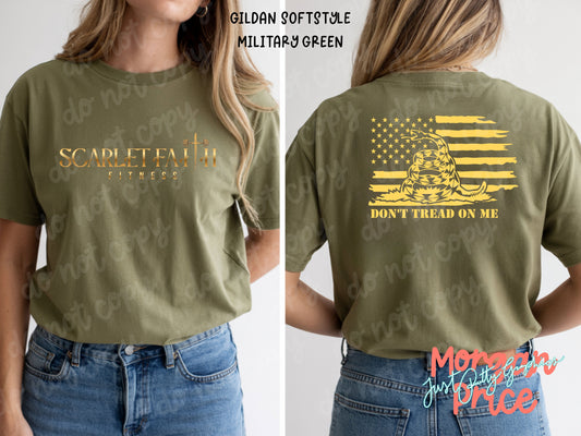 Scarlet Faith Fitness “Don't Tread on Me” Christian Gym T-Shirt | Faith-Based Workout Tee | Unisex Graphic Shirt