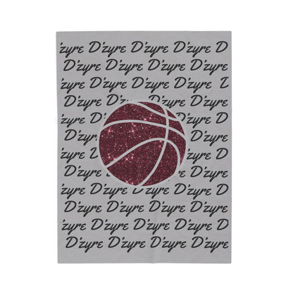 Basketball Name Pattern Velveteen Plush Blanket — Personalized D'zyre Design