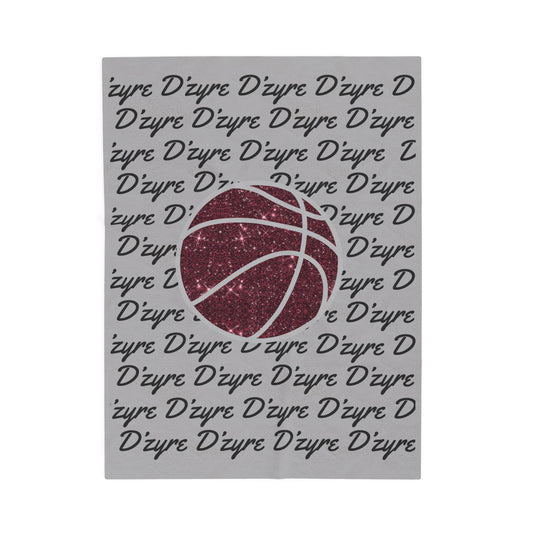 Basketball Name Pattern Velveteen Plush Blanket — Personalized D'zyre Design
