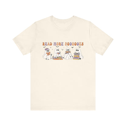 Cute Reading Ghosts Tee, Unisex Jersey Short Sleeve Tee, Halloween Costume, Book Lover Gift, Cozy Casual Wear, Spooky Book Shirt