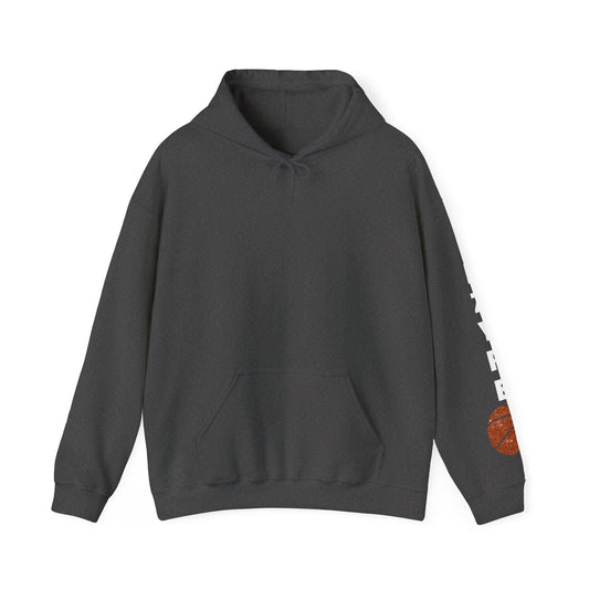 Basketball Sleeve Hoodie — Minimal Court Graphic Sweatshirt