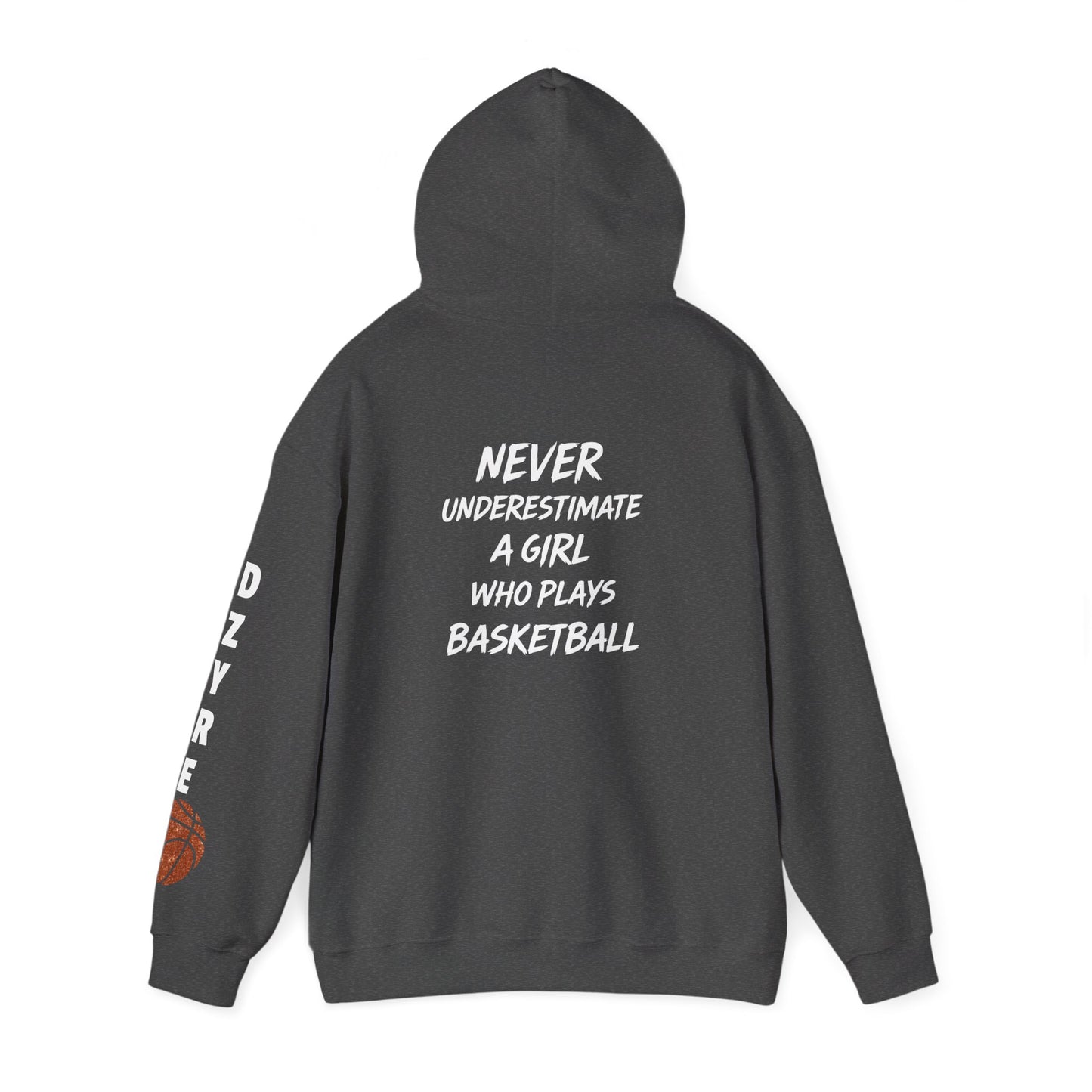 Basketball Sleeve Hoodie — Minimal Court Graphic Sweatshirt