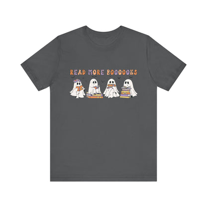 Cute Reading Ghosts Tee, Unisex Jersey Short Sleeve Tee, Halloween Costume, Book Lover Gift, Cozy Casual Wear, Spooky Book Shirt