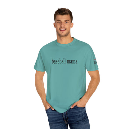 Baseball Mama Custom Name Embroidery T-Shirt - Baseball Mom Gift