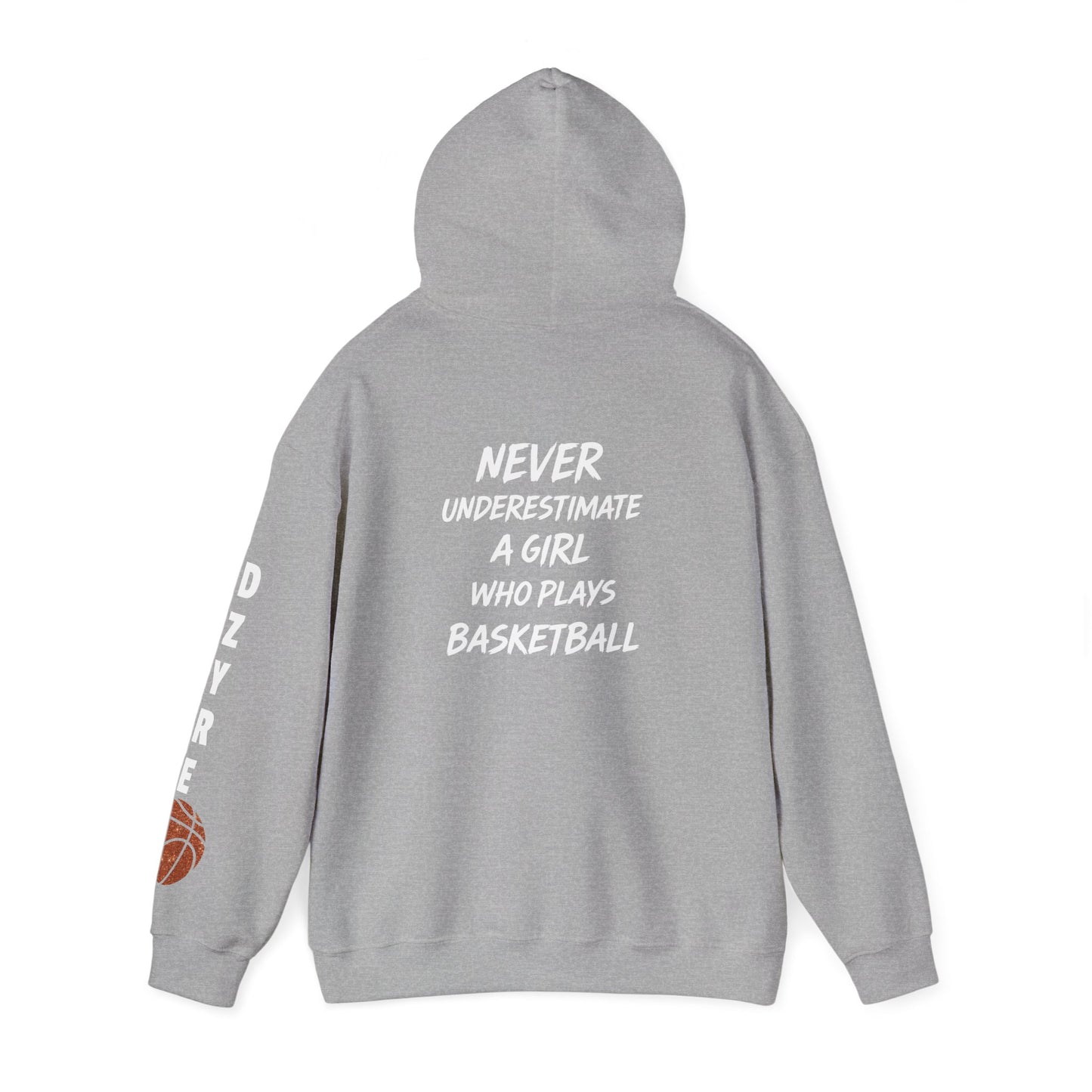 Basketball Sleeve Hoodie — Minimal Court Graphic Sweatshirt