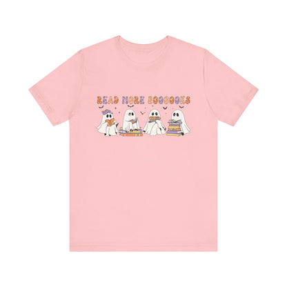Cute Reading Ghosts Tee, Unisex Jersey Short Sleeve Tee, Halloween Costume, Book Lover Gift, Cozy Casual Wear, Spooky Book Shirt