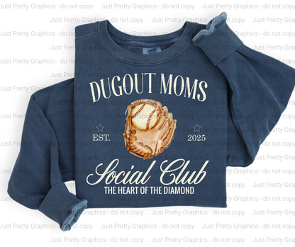 Dugout Moms Social Club Unisex Softstyle T-Shirt - Baseball DTF Comfort Colors Shirt