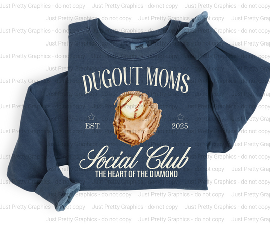 Dugout Moms Social Club Unisex Softstyle T-Shirt - Baseball DTF Comfort Colors Shirt