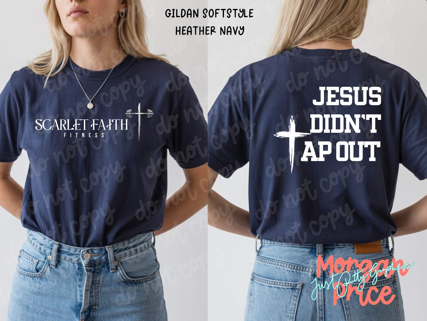 Scarlet Faith Fitness “Jesus Didn’t Tap Out” Christian Gym T-Shirt | Faith-Based Workout Tee | Unisex Graphic Shirt