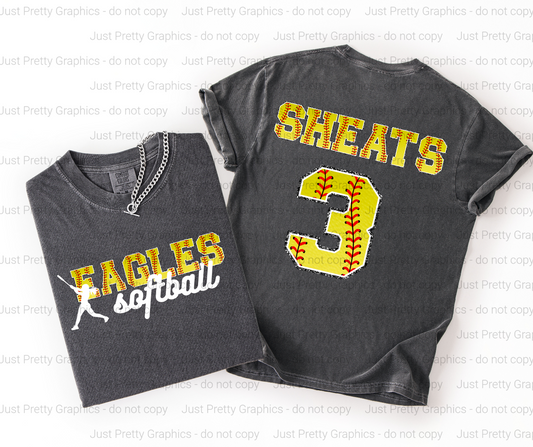 Softball Team Softstyle T-shirt - Direct to Film Personalized Comfort Colors