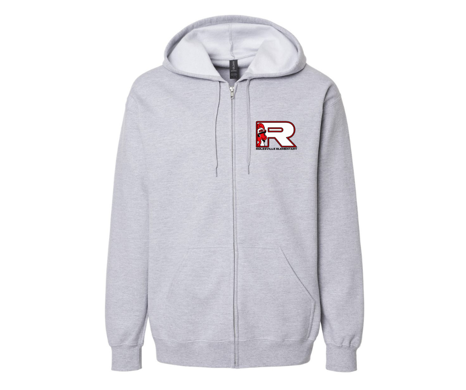 Rolesville Elementary Gildan Softstyle Zip-Up Hooded Sweatshirt
